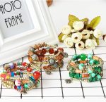 FIBO STEEL 6 Sets Bohemian Stackable Bead Bracelets for Women Stretch Multilayered Bracelet Set Multicolor Boho Jewelry - Image 6
